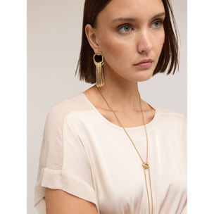 Motivi - Blusa in raso con scollo a barchetta - Bianco