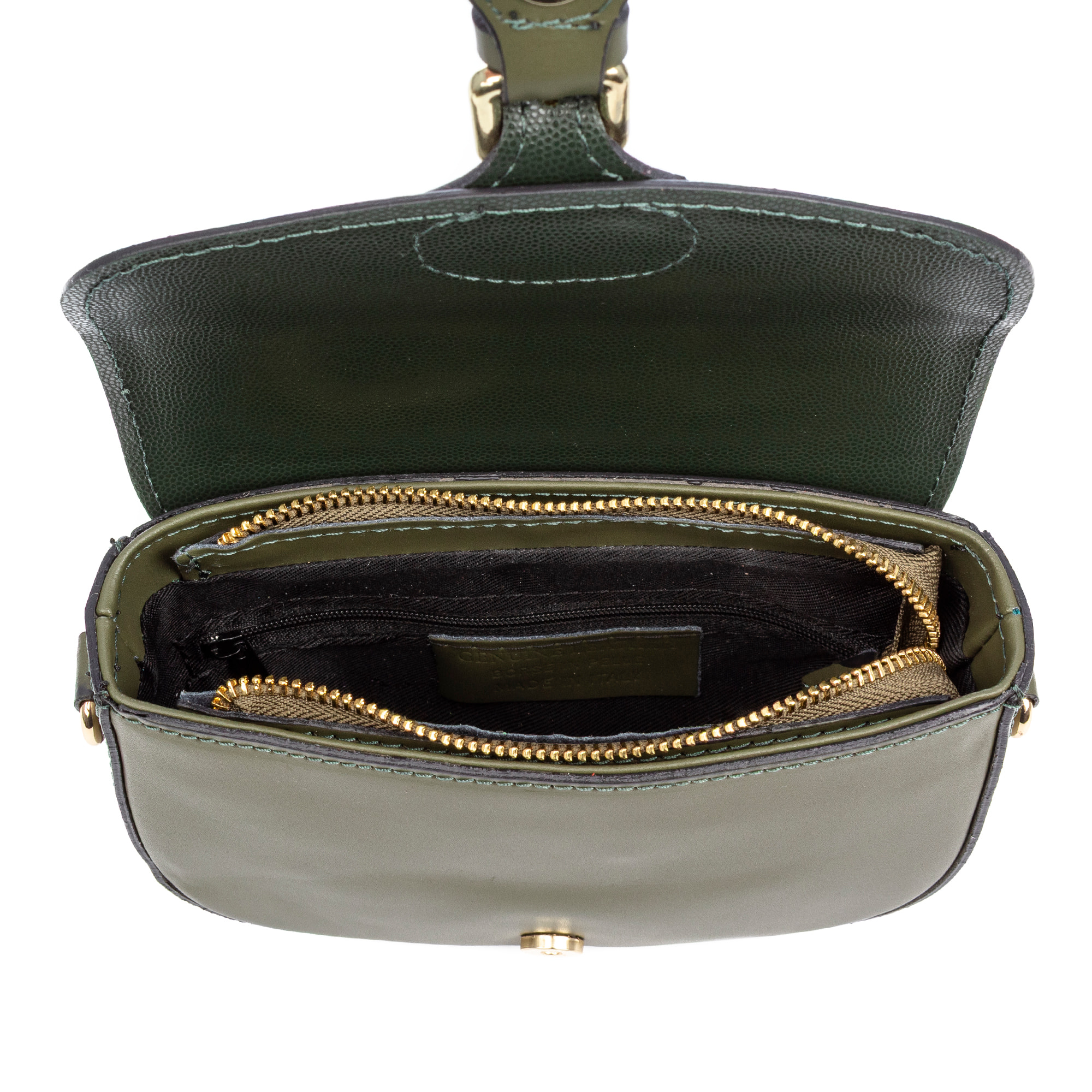 Annone borsa a tracolla donna. Pelle autentica finitura Ruga.