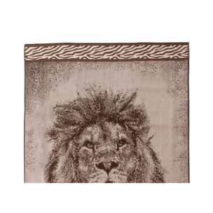 Telo Mare Spugna Jacquard Spiaggia Disegno Safari