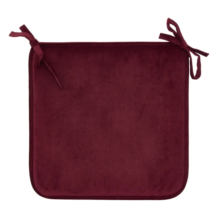 Galette de chaise Lilou rouge grenat 38x38cm