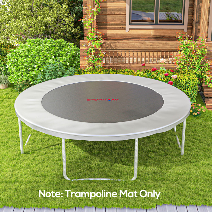 Tapis de rechange trampoline Ø 3,7 m ressorts 14 cm outil 72 crochets en V inclus blanc noir