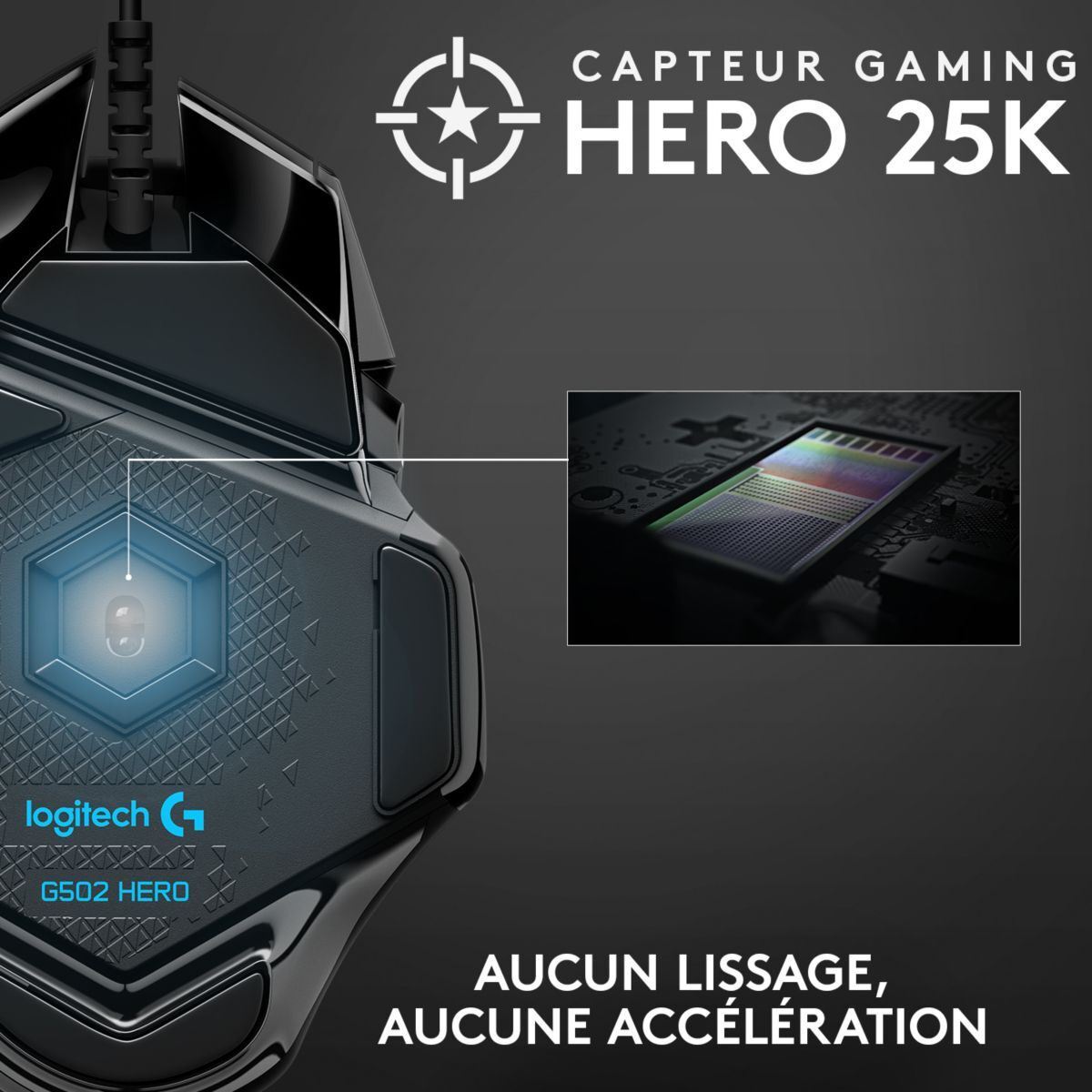 Souris gamer LOGITECH G502 Hero High Performance