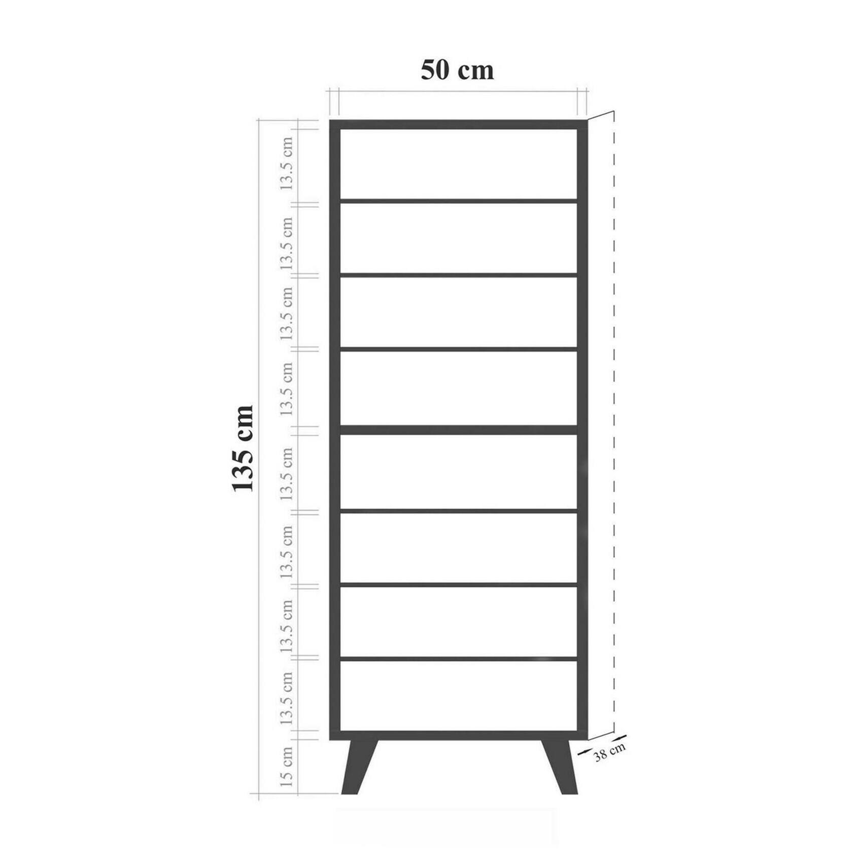 Mobile da ingresso Podgorica, Entratina appendiabiti, Composizione per atrio, Consolle portaoggetti multifunzione, 50x38h135 cm, Quercia e Antracite