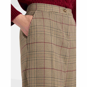 Elena Mirò - Pantalones palazzo estampado Gales - Burgundy