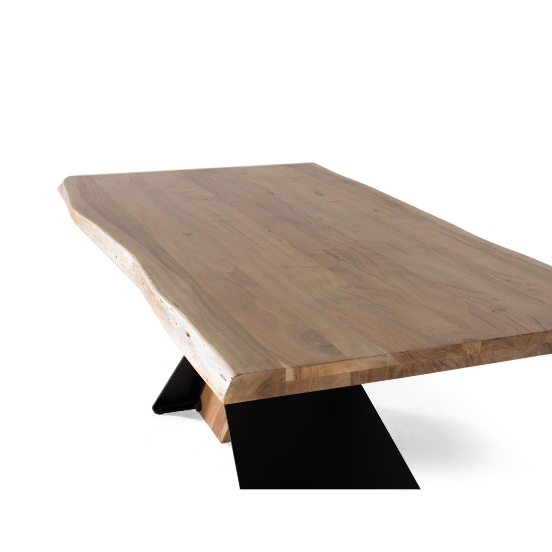 Mesas de Comedor de Madera Maciza de Acacia 200 Cm Estilo Industrial Contemporáneo