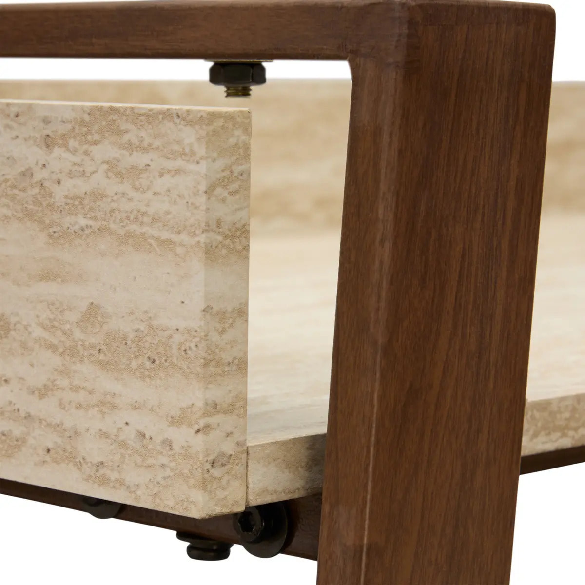Bureau rectangulaire avec plateau en verre Ariro 55x110cm beige et marron
