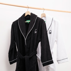 Albornoz s/m 420gsm 100% algodón con logo bordado blanco core benetton