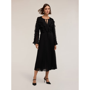 Motivi - Vestito plissé in georgette - Nero
