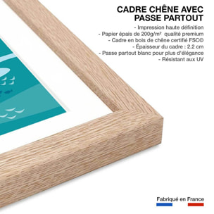 Affiche Noirmoutier Affiche + cadre en bois - Chêne