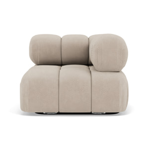 Ruby - module d'assise d'angle droit en velours texturé - Beige