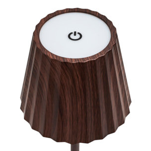 Lampe De Table Rechargeable Usb Bois Fonce