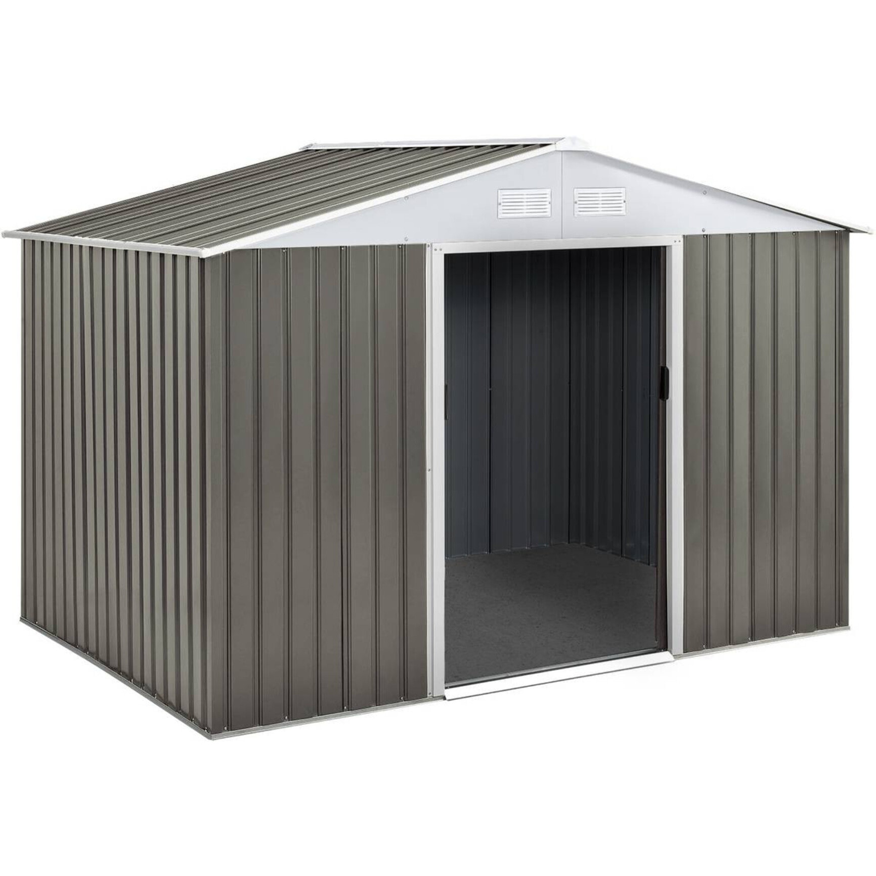 Abri de jardin métal "Dallas" - 5,4 m2 (4,83 m2 au sol) - Taupe