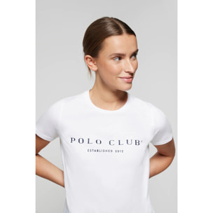 Camiseta blanca con print icónico Polo Club