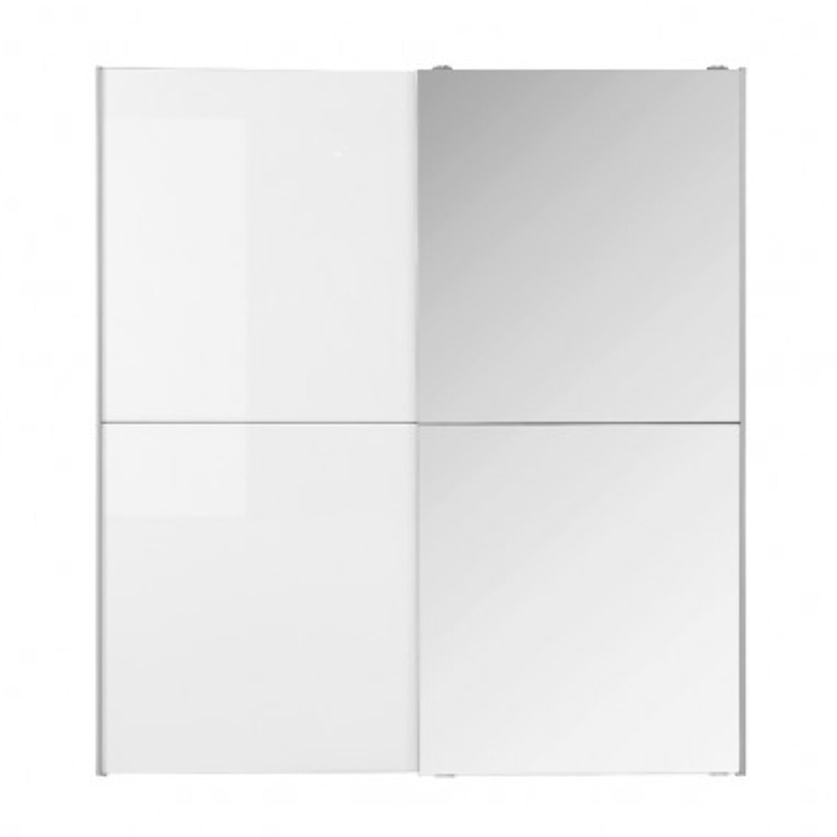 Dressing Armoire 2 portes coulissantes 5 tablettes et 1 miroir - 6 coloris - THAIS