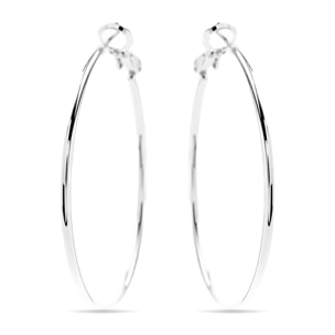 Pendientes de 40mm de diámetro acabados en rodio