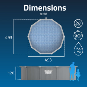 Bestway Piscine acier ronde Bestway Hydrium 457 x 122 cm gris clair