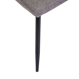 Sedia Mary Vacchetti in tessuto grigio con struttura nera cm44,5x57,5h82,5