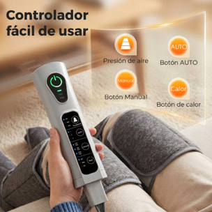 Masajeador de Piernas con Calor y Compresión de Aire, Presoterapia para Casa, 3 Modos, para Pantorrillas, Muslos y Pies, Alivio de la Fatiga para Mujer y Hombre
