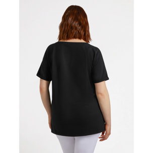Fiorella Rubino - Camiseta con escritura de lentejuelas - Negro