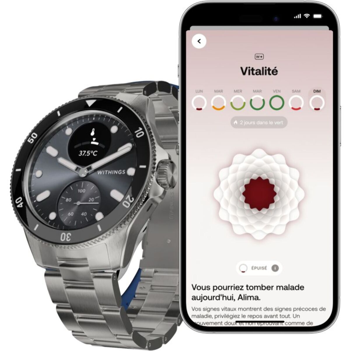 Montre santé WITHINGS Scanwatch Nova 42mm Noire