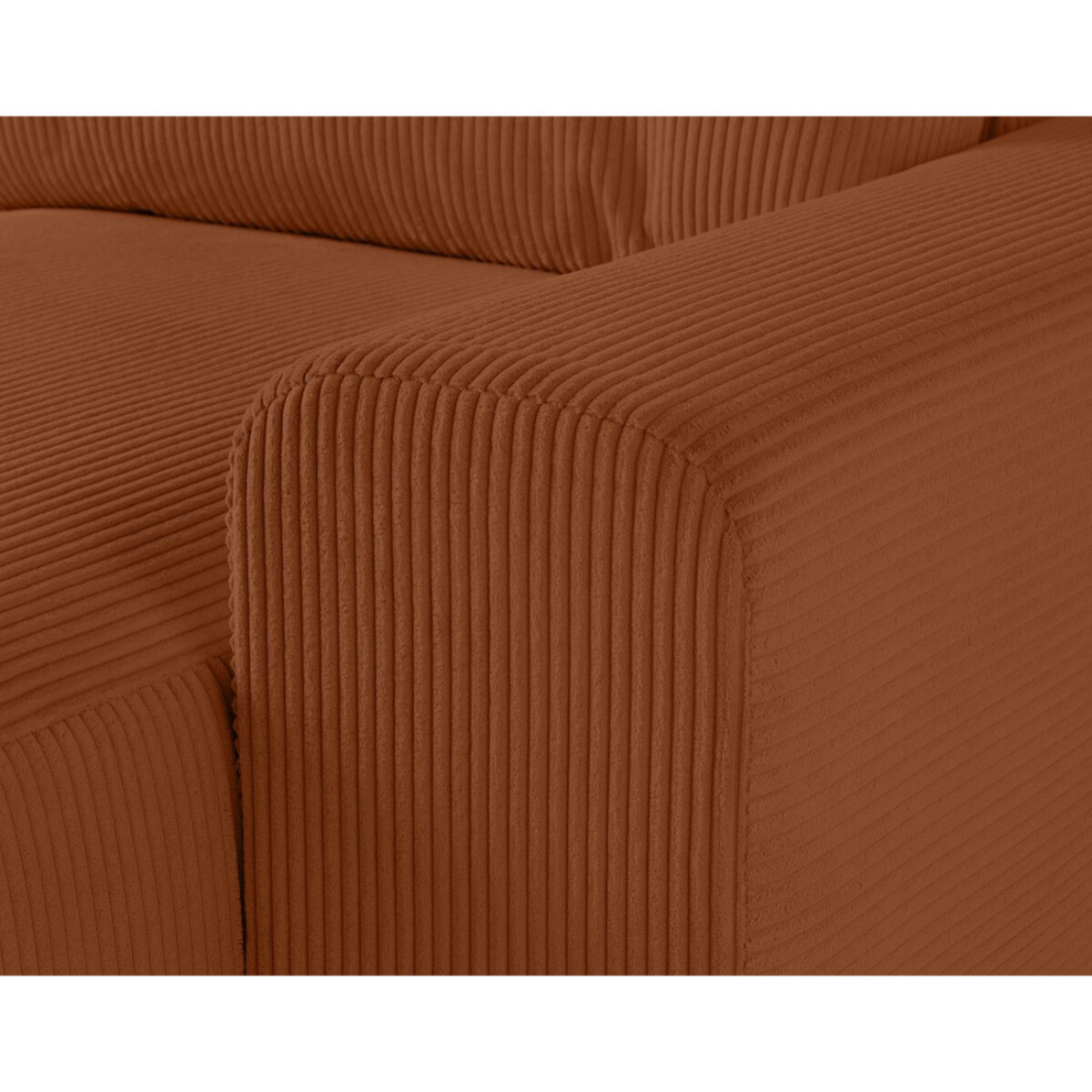 Garance - canapé modulable d'angle gauche - 8 places - en velours côtelé - Terracotta