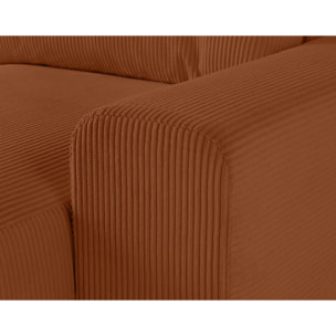 Garance - canapé modulable d'angle gauche - 8 places - en velours côtelé - Terracotta