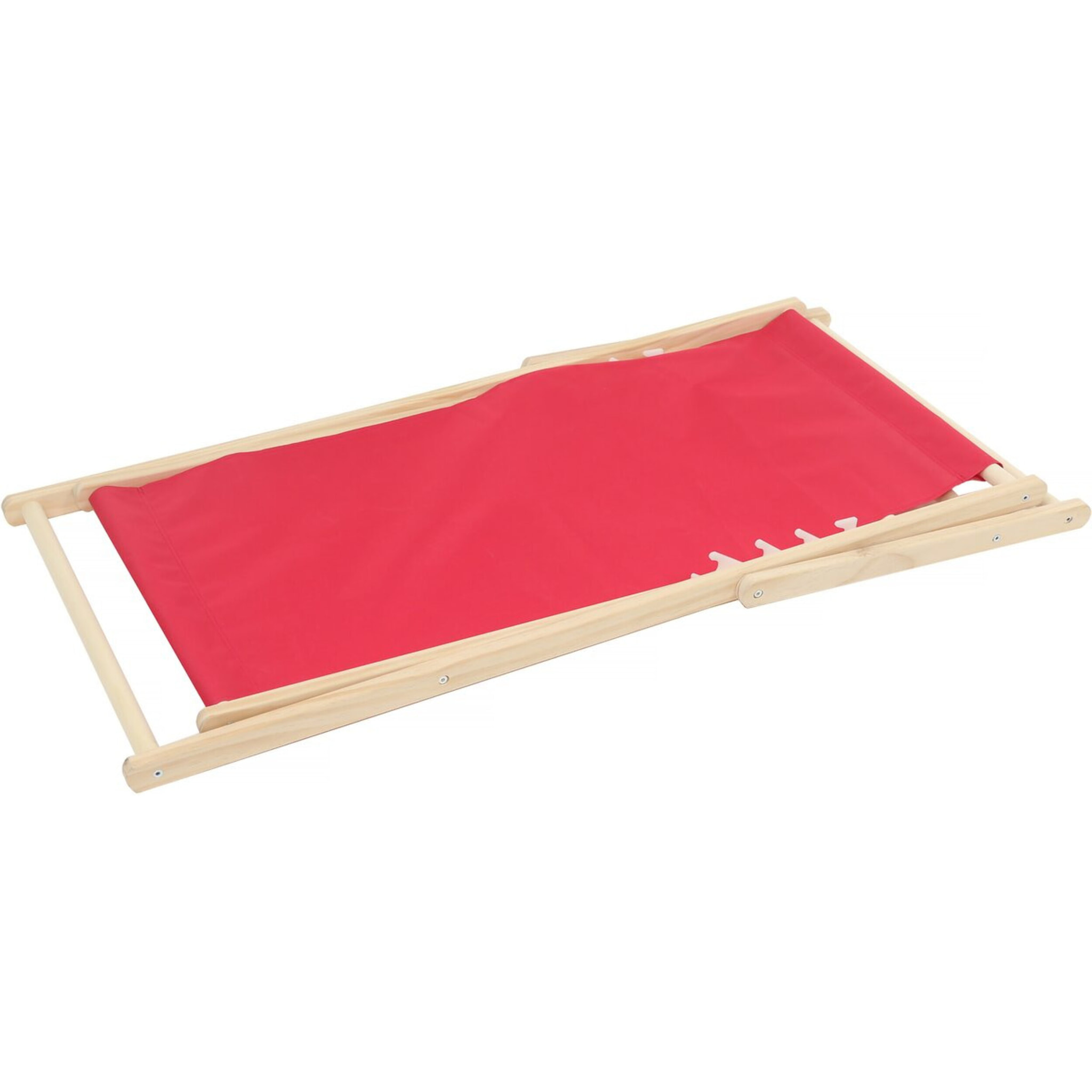 Lot de 2 transat en bois "Chilienne" - 107 x 56.5 x 81 cm - Rouge