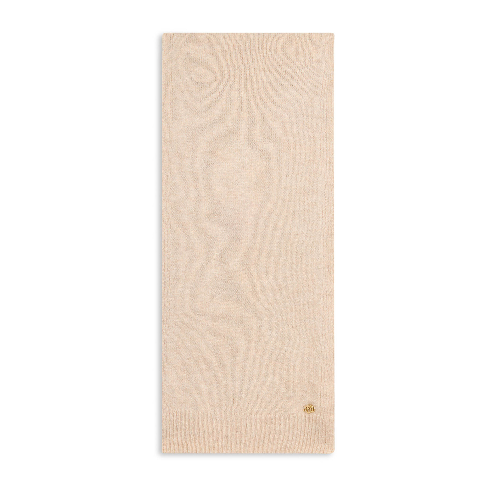 Sciarpa bouclé effetto lana con logo FY dorato