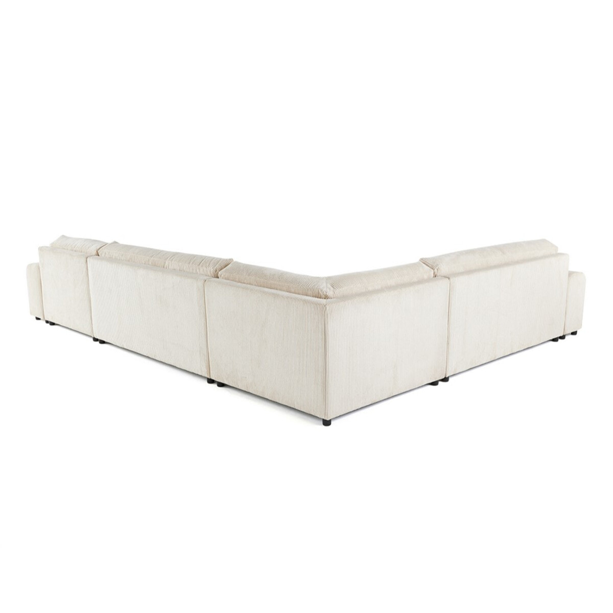 Garance - canapé modulable d'angle gauche - 8 places - en velours côtelé - Beige