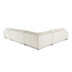 Garance - canapé modulable d'angle gauche - 8 places - en velours côtelé - Beige