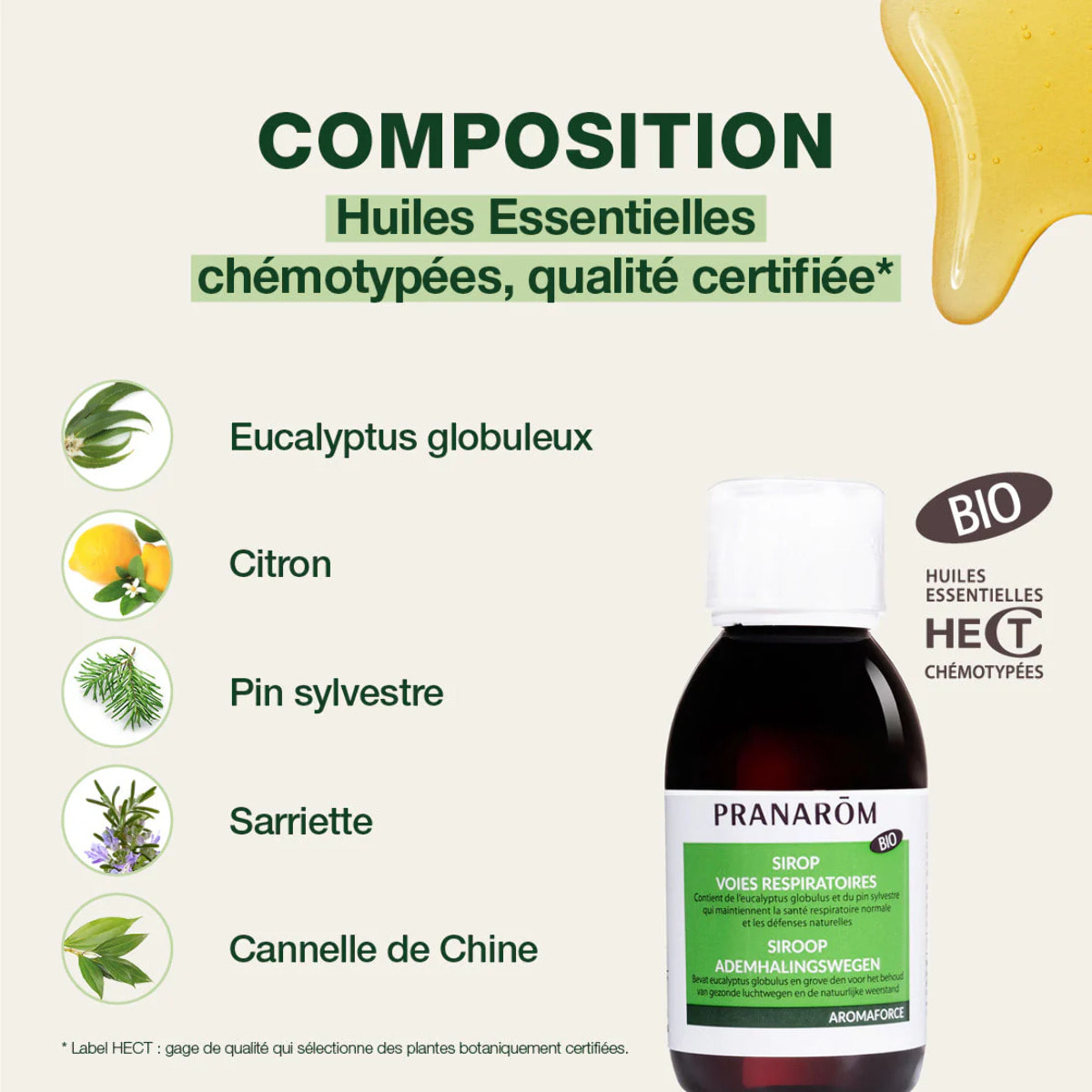 Pranarom - Sirop - Voies respiratoires - Bio - 150 ml