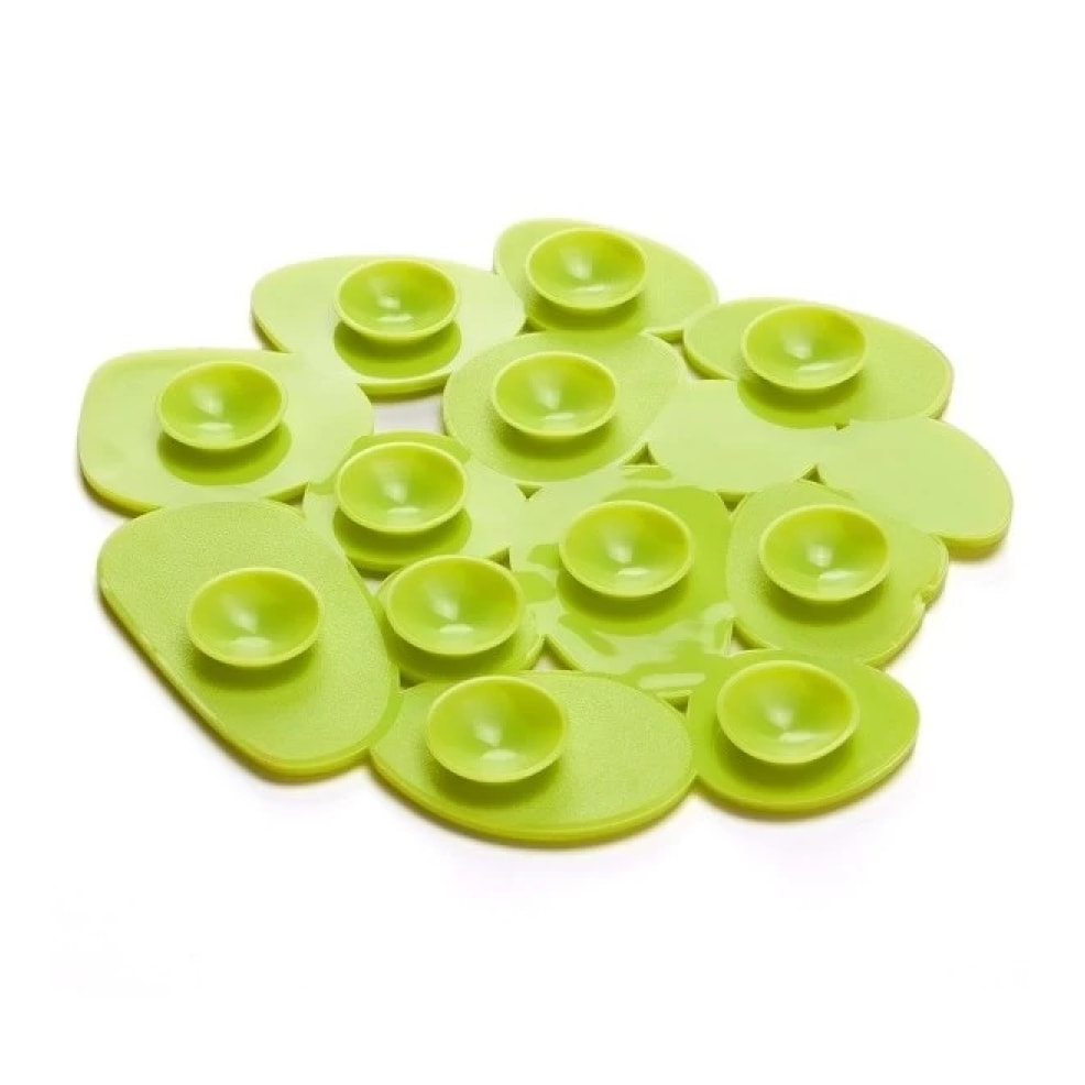 Lot de 4 Tapis antiderapants de douche ou baignoire PVC GALETS 12x13cm Vert Anis MSV