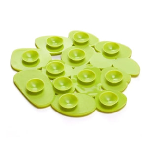 Lot de 4 Tapis antiderapants de douche ou baignoire PVC GALETS 12x13cm Vert Anis MSV