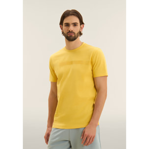 T-shirt in jersey con stampa logo tono su tono