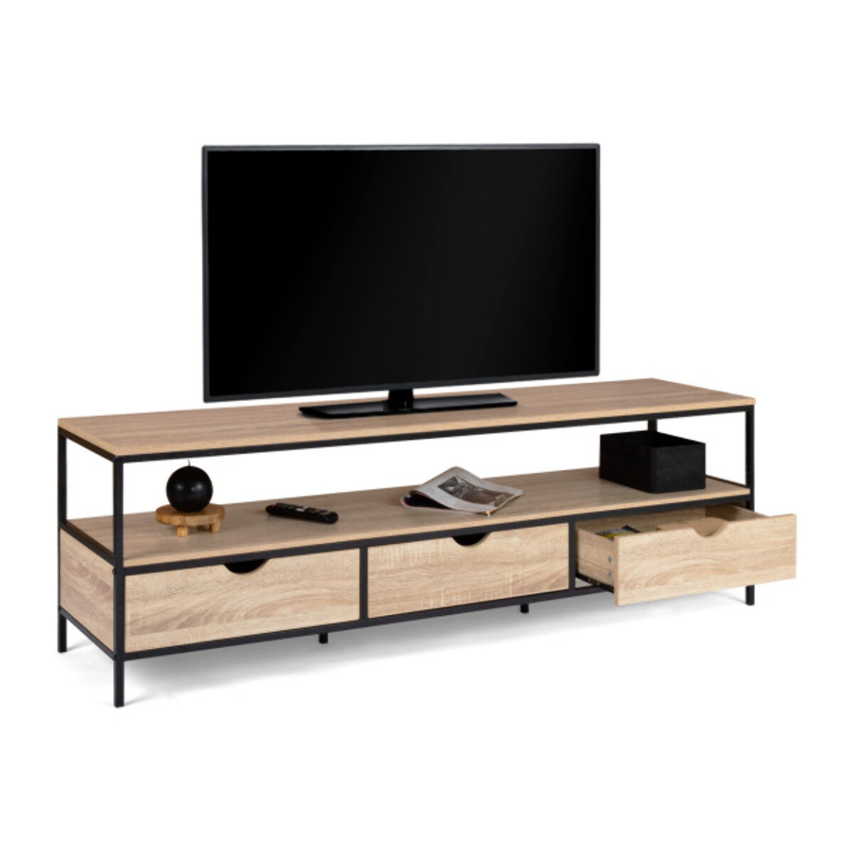 Meuble TV Memphis 3 tiroirs L160cm