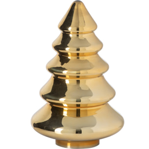 J-Line Arbre Sapin De Noël Cône Verre Doré