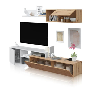 Salón Kate Blanco Artik (Blanco Mate) - Roble Nodi