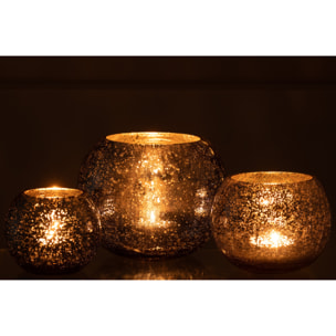 J-Line photophore Boule Craquele Effet Nacré - verre - bleu - large