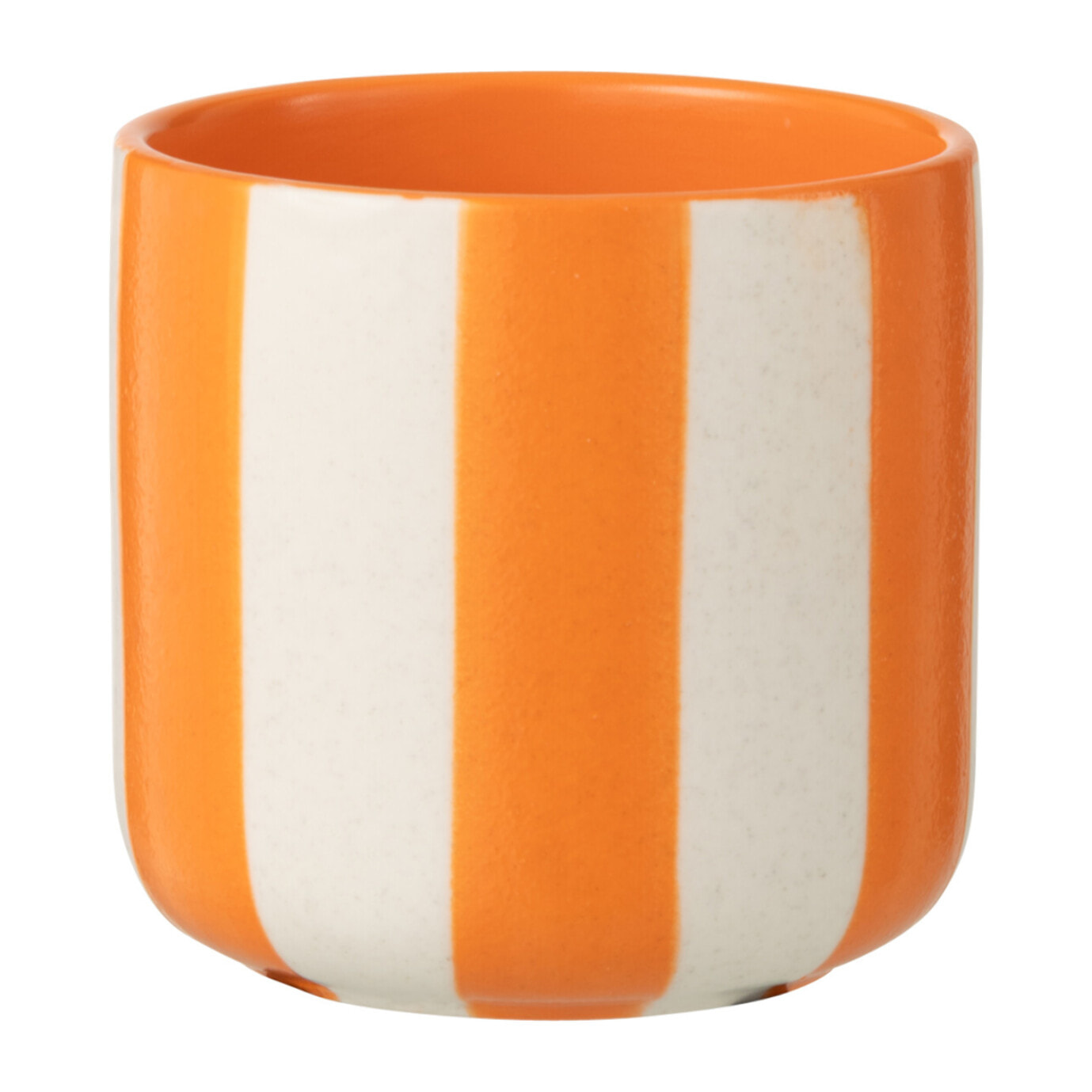 J-Line Cachepot Ligné - céramique - orange/blanc - small
