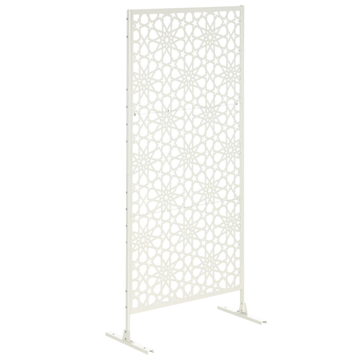 Biombo de 3 Piezas Biombo Separador de Ambientes con Diseño de Copo de Nieve Biombo para Exterior Jardín Patio Terraza 92x45x198 cm Blanco