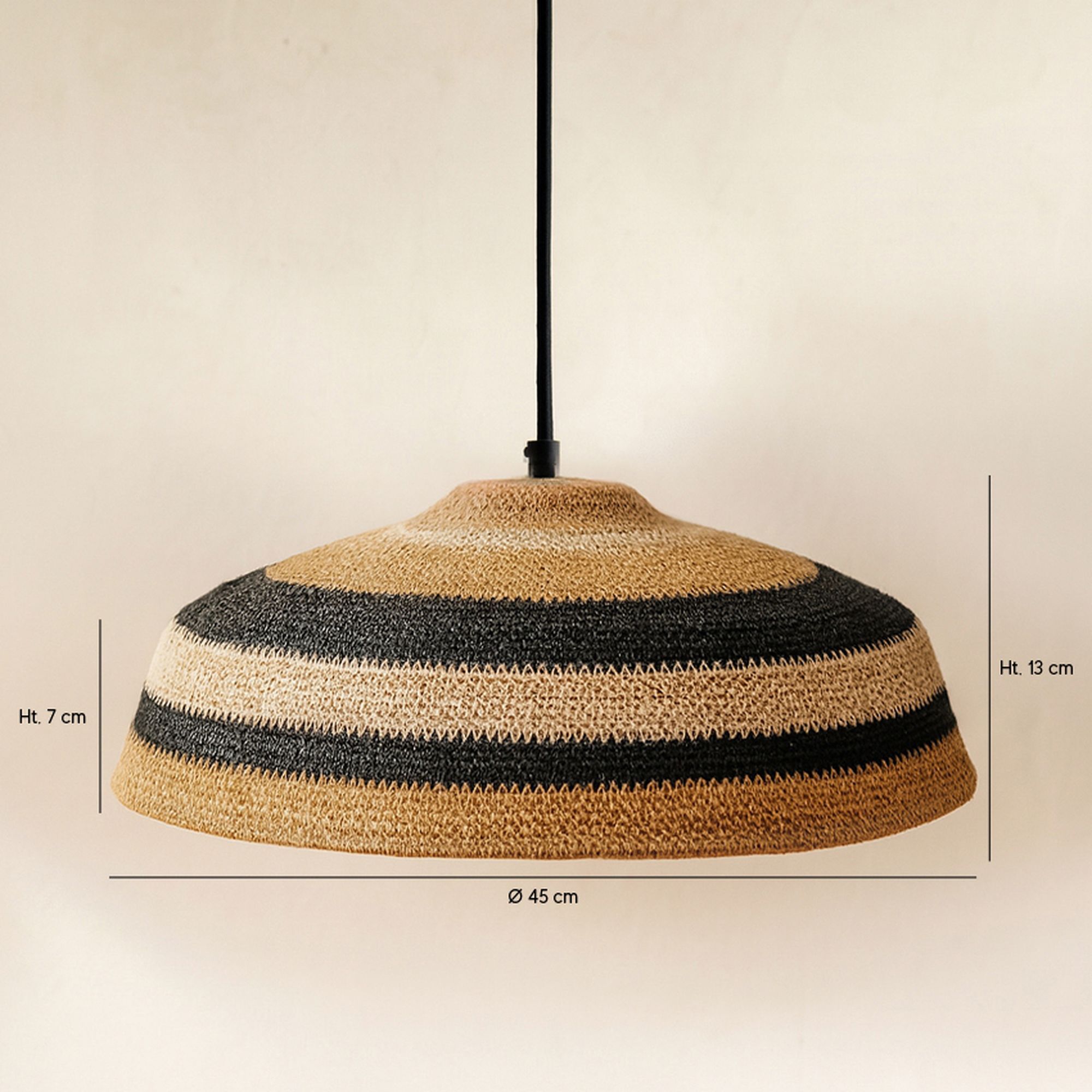 Suspension en jonc de mer naturel et ocre TRINIDAD