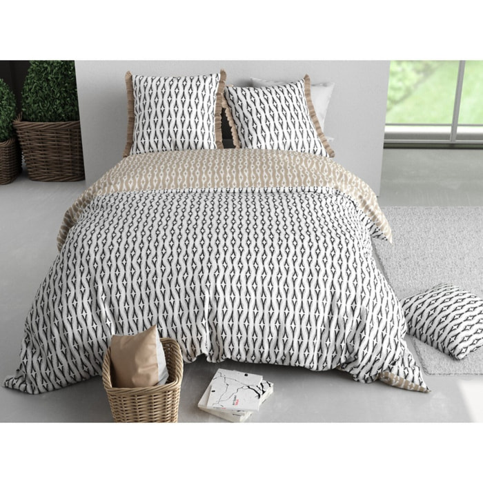 Parure Housse De Couette 3pcs 100% Coton 57 Fils NILS