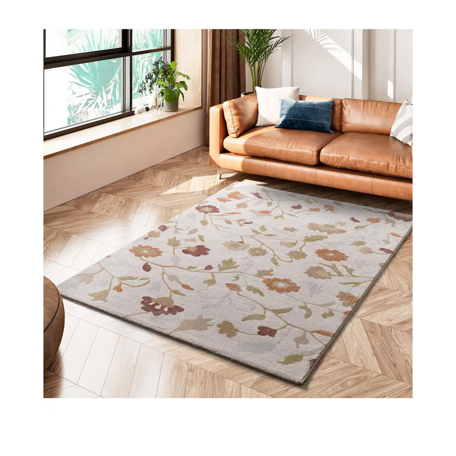 TAMARIS Alfombra motivos florales de pelo corto multicolor, varias medidas disponibles.