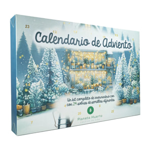 Calendario de Adviento Navideño con semillas y mini invernadero Planeta Huerto