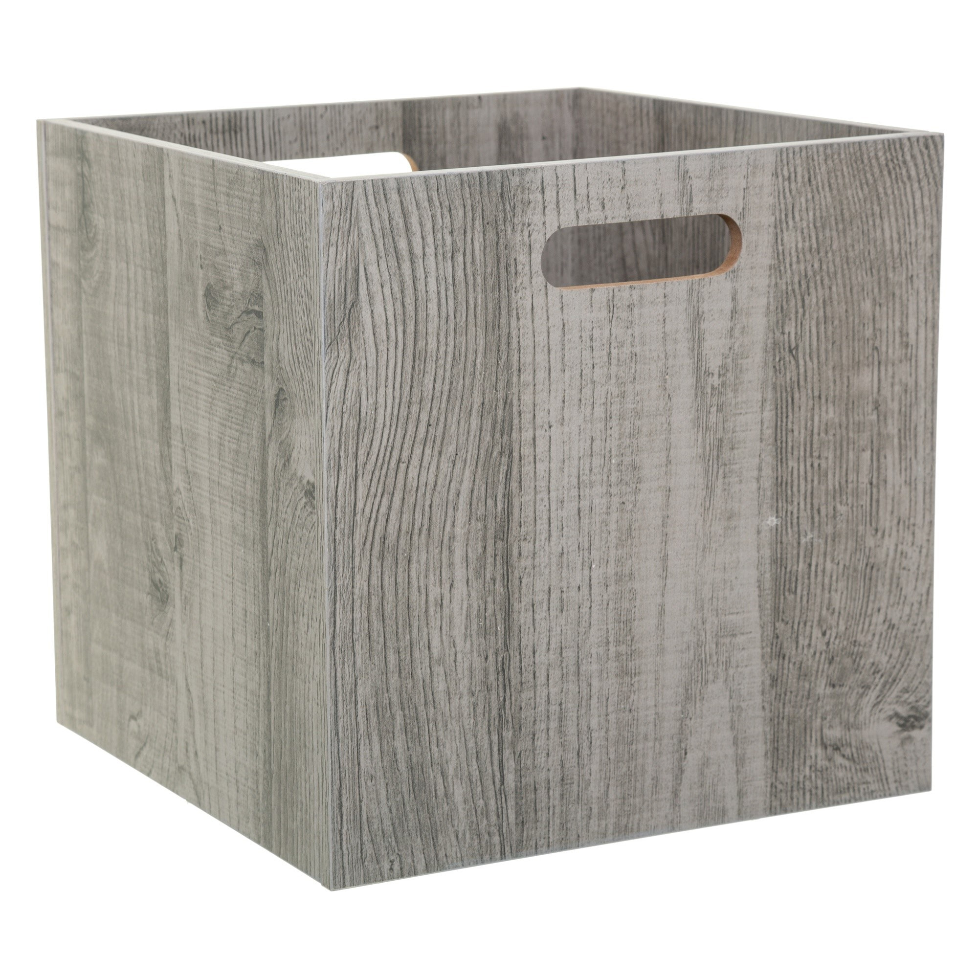 Caja de almacenamiento de madera gris