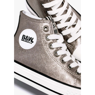 Sneakers alte unisex basiche in piombo e bianco e nero