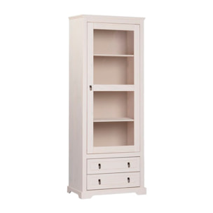 Vitrine Tarifa -bois massif d'araucaria-couleur baishi 70 x 180 x 40 cm