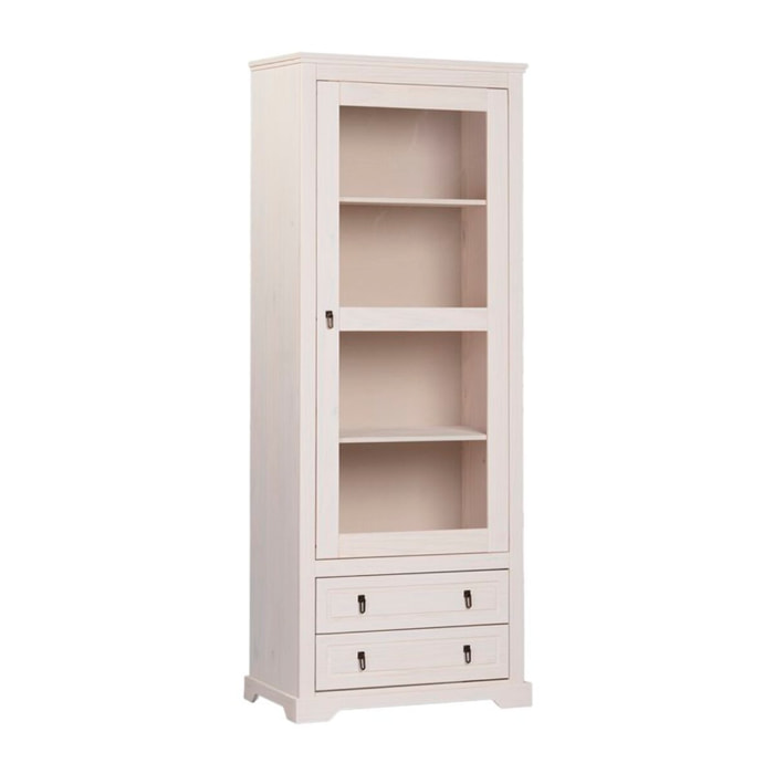 Vitrine Tarifa -bois massif d'araucaria-couleur baishi 70 x 180 x 40 cm