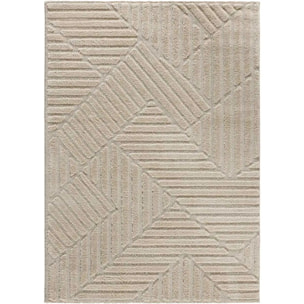 NUMA Alfombra shaggy geométrica con relieve en beige, varias medidas disponibles