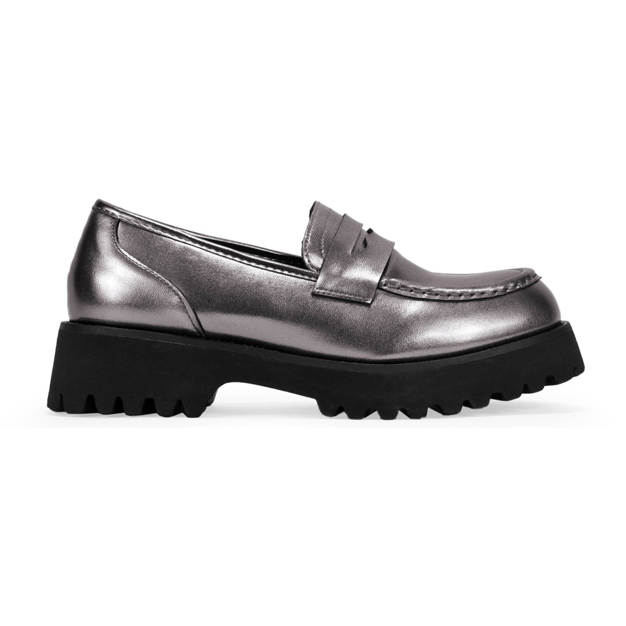 Mocasines plomo con plataforma